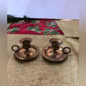 Vintage Brass Candle Holders.
